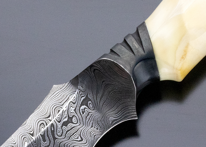 Sam Lurquin Custom Knife Damascus Sole Authorship Damascus and Walrus ...