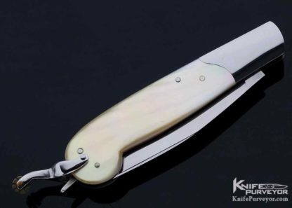 Andy Mills Custom Knife Gold Lip Pearl Tail Lock - Image 9