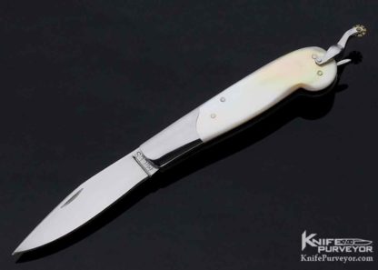 Andy Mills Custom Knife Gold Lip Pearl Tail Lock - Image 8