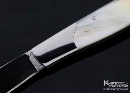 Andy Mills Custom Knife Gold Lip Pearl Tail Lock - Image 3