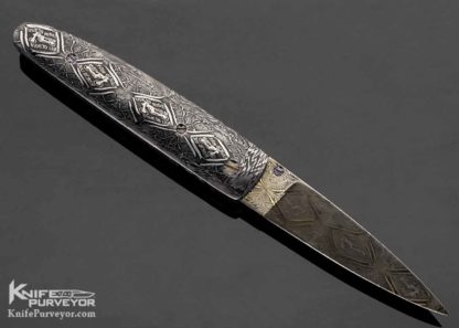 Barry Gallagher Custom Knife "Live to Ride, Ride to Live" Sole Authorship Mosaic Damascus Linerlock - Image 3