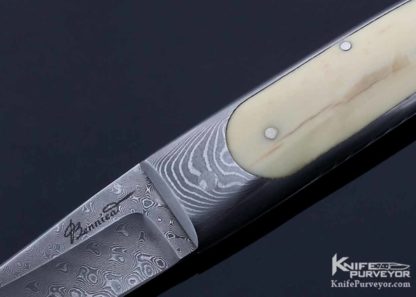 Charles Bennica Custom Knife Fossilized Walrus and Damasus Tail Lock - Image 4