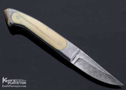 Charles Bennica Custom Knife Fossilized Walrus and Damasus Tail Lock - Image 2