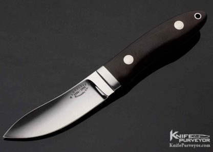 Bob RW Loveless Custom Knife Black Micarta One of a Kind 40th Anniversary Logo Crooked Skinner - Image 4