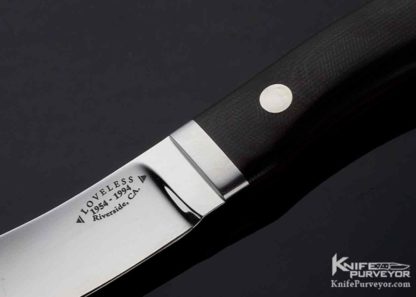 Bob RW Loveless Custom Knife Black Micarta One of a Kind 40th Anniversary Logo Crooked Skinner - Image 6