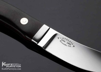 Bob RW Loveless Custom Knife Black Micarta One of a Kind 40th Anniversary Logo Crooked Skinner - Image 2