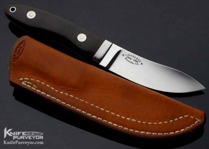 Bob RW Loveless Custom Knife Black Micarta One of a Kind 40th Anniversary Logo Crooked Skinner - Image 7