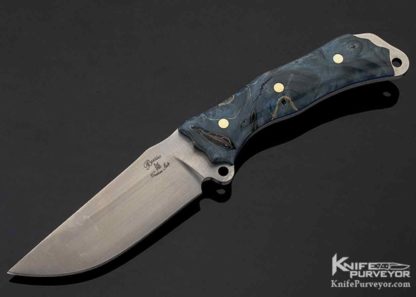 Busse Custom Knife Park Ranger with Blue Buckeye Burl - Image 4