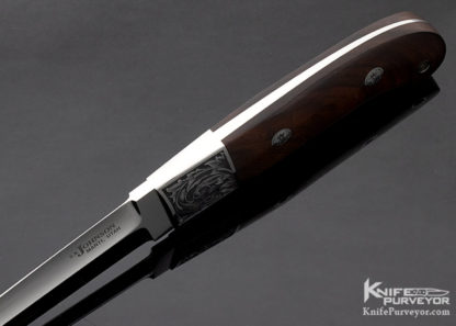 SR Johnson Custom Knife Ironwood Dirk Engraved by Steve Lindsay 10581