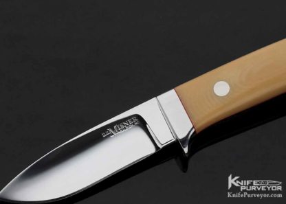 Elton Misner Custom Knife Bone Linen Micarta "Bob Loveless Design" Drop Point Hunter - Image 2