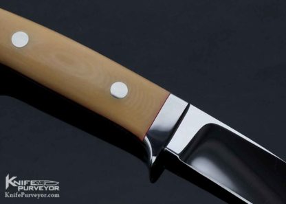 Elton Misner Custom Knife Bone Linen Micarta "Bob Loveless Design" Drop Point Hunter - Image 4