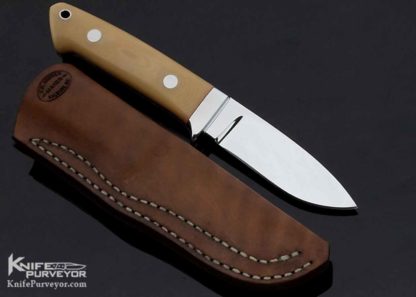 Elton Misner Custom Knife Bone Linen Micarta "Bob Loveless Design" Drop Point Hunter - Image 3