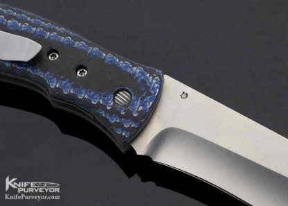 Greg Lightfoot Custom Knife Blue Black Carbon Fiber Liner Lock Flipper - Image 4