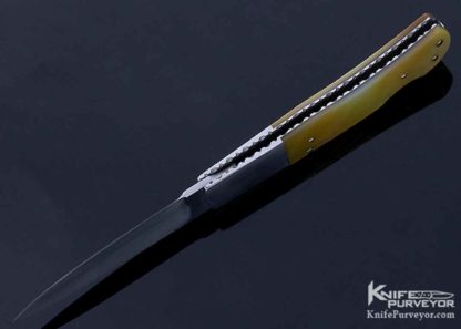 Howard Hitchmough Custom Knife Gold Lip Pearl Lockback - Image 7