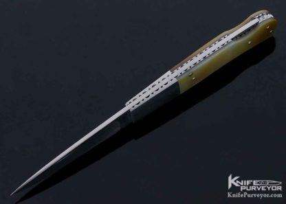 Howard Hitchmough Custom Knife Gold Lip Pearl Lockback - Image 6