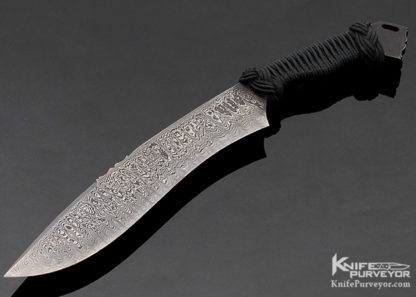 Jimmy Fikes Custom Knife Sole Authorship Damascus Cord Wrapped Bush Knife 10511