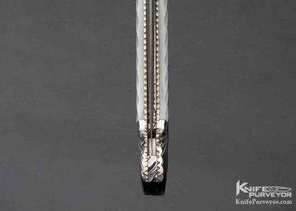 Ken Steigerwalt Custom Knife Damascus Blade Fluted Double Bolsters Fluted Pearl Shell - Image 8