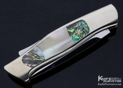 Ken Steigerwalt Custom Knife Mother of Pearl & Abalone Interframe Lockback - Image 4