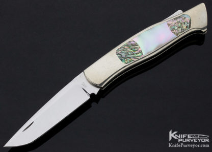 Ken Steigerwalt Pearl Abalone Interframe Lockback 10481 Open