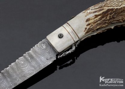 Larry Fuegen Custom KnifeDamascus & Crown Stag Goblin - Image 9