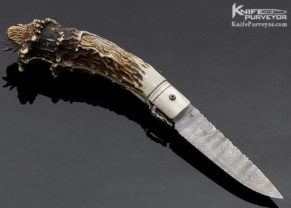 Larry Fuegen Custom KnifeDamascus & Crown Stag Goblin - Image 5