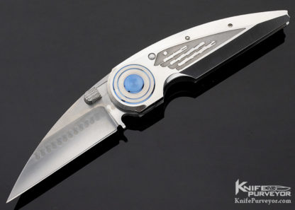 Michael Walker Custom Knife Zipper Blade Crescent Blade Lock Open 10577