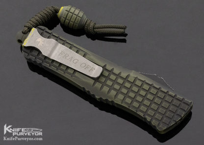 Microtech Custom Knife Frag Off Series Green OTF Combat Troodon #038 - Image 3