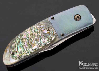 Mike Franklin Custom Knife Abalone Button Lock - Image 6