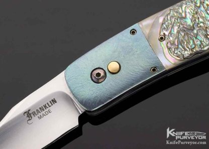 Mike Franklin Custom Knife Abalone Button Lock - Image 2