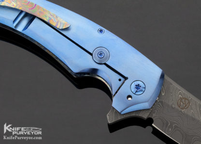 Mike Zscherny Custom Knife Damascus and Timascus "Shindgy" Frame Lock Flipper - Image 4