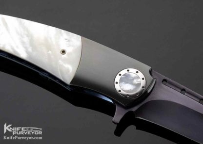 Milos Kislinger Custom Knife Zirconium & Mother of Pearl Linerlock Flipper - Image 7