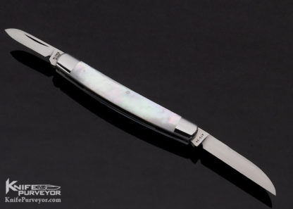 Reese Bose Custom Knife 2 Blade Congress Mother of Pearl Shell Slip Joint - Image 6