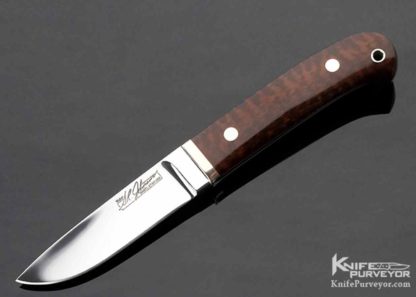 S.R. Johnson Custom Knife Snakewood and Mokume Hunter