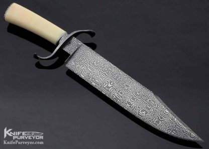 Steve Dunn MS Custom Knife Scalloped S-Guard Damascus Bowie - Image 4