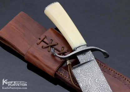 Steve Dunn MS Custom Knife Scalloped S-Guard Damascus Bowie - Image 6