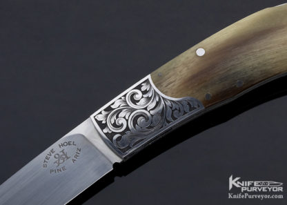 Steve Hoel Custom Knife  Lynton McKenzie Engraved Ram's Horn Lockback - Image 2