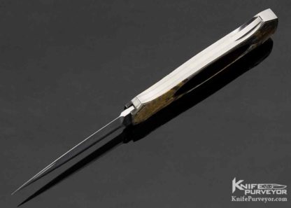 Tim Herman Custom Knife Jon Robyn Engraved with 24Kt Gold Inlays "King Tut" with Tahitian Black Lip Pearl Shell Inlay Lockback - Image 3