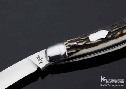 Tony Bose Custom Knife Stag Gardeners Knife with Federal Shield - Image 3