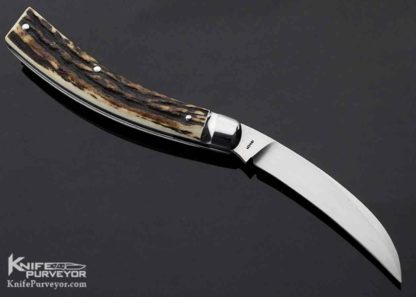 Tony Bose Custom Knife Stag Gardeners Knife with Federal Shield - Image 5