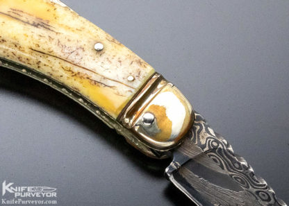 Ashley Forge Hugh Bartrug Custom Knife Lockback with Mokume and Blued Damascus - Image 7