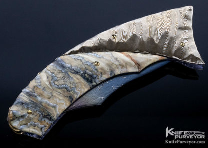 Arthur Whale Custom Knife Mokume & Mosaic Damascus Linerlock - Image 3