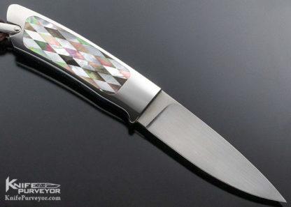 Dietmar Kressler Custom Knife Multi Pearl Inlaid "Harlequin Drop"