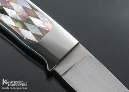 Dietmar Kressler Custom Knife Multi Pearl Inlaid "Harlequin Drop" - Image 2