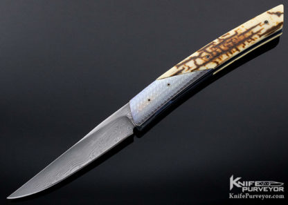 Des Horn Custom Knife Outer Bark Mammoth Front Flipper - Image 7