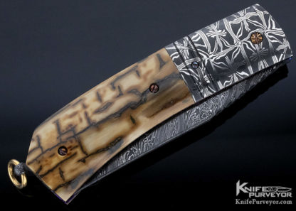 Don Hanson Custom Knife Sole Authorship Mosaic Damascus with Mastodon and 14K Gold Bale - Image 7