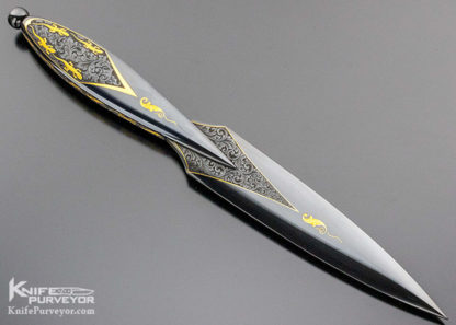 Dr. Fred Carter Custom Knife 24 Kt Gold Inlaid Lizard Dagger - Image 5