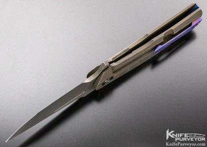 Dustin Turpin Custom Knife Strife Flipper with Timascus Pivot Collar - Image 6