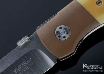 Eddie Baca Custom Knife Copper & Westinghouse Micarta "AK" Linerlock - Image 2