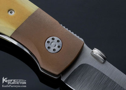 Eddie Baca Custom Knife Copper & Westinghouse Micarta "AK" Linerlock - Image 4