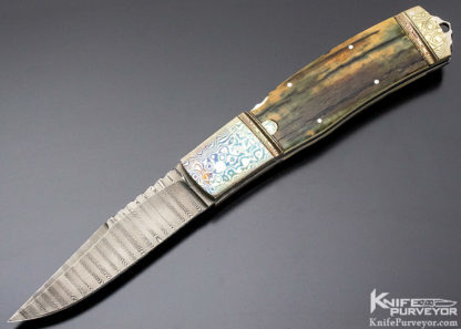 Joe Kious Custom Knife Mokume & Mammoth Automatic Lockback - Image 7